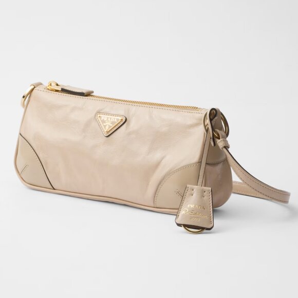 Prada Handbags - Prada Re-Edition 2002 Small Leather Shoulder Bag in Travertine